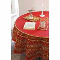 Provence tablecloth round Avignon, Marat d'Avignon red