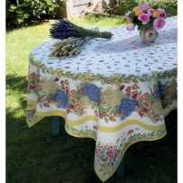 Oval table cover, Roses et lavandes