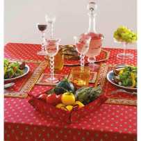 60x60 square tablecloth Avignon allover, Marat d'Avignon red