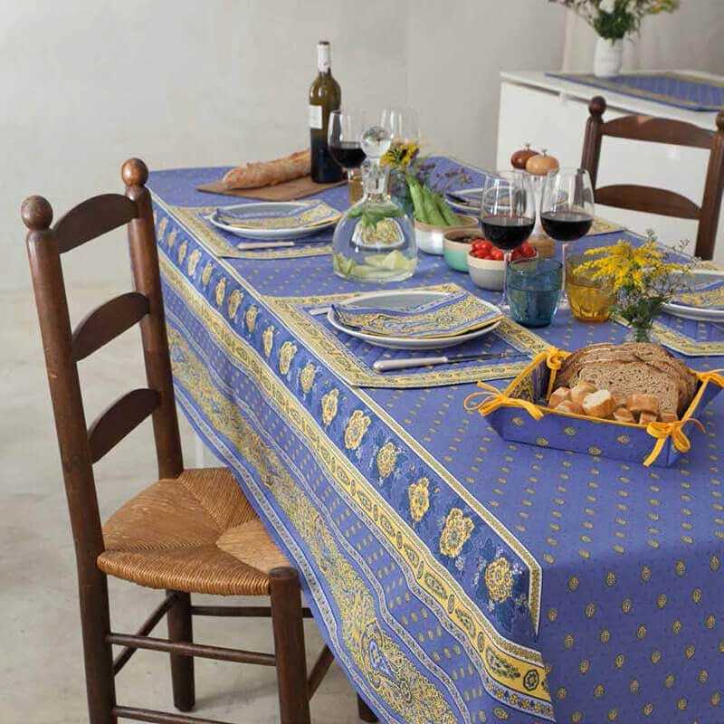 Dining room table cloth, rectangular and striped, Bastide by Marat