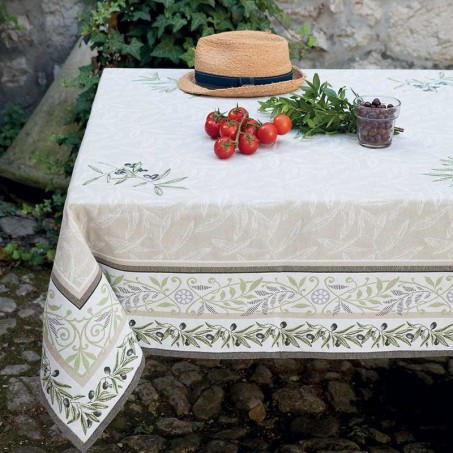 Rectangular tablecloth woven Jacquard Auriol