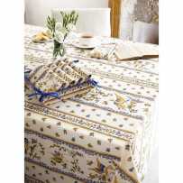 Nappe rectangulaire en coton, imprimé Moustiers