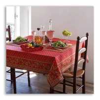 Square red tablecloth, Avignon framed, Marat d'Avignon