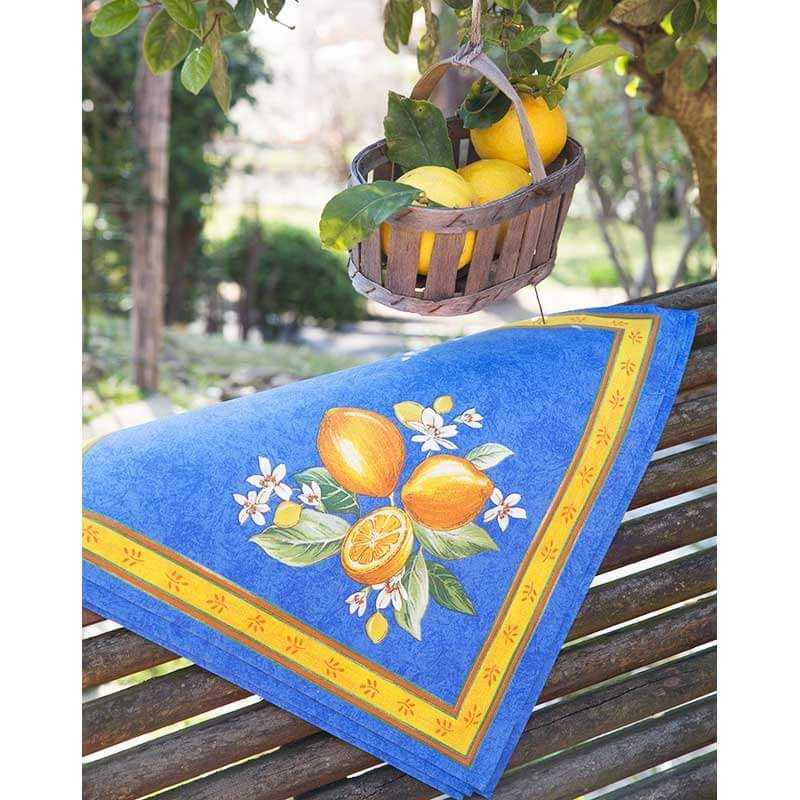 Cloth napkins Citron printed cotton (x6)