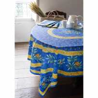 Stain resistant tablecloth, Cigales print in scene