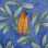 Nappe enduite carrée imprimé Cigales rayure zoom