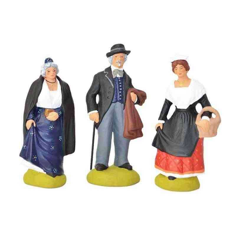 Santons de Provence x3 - Provençale, Mistral & Arlésienne