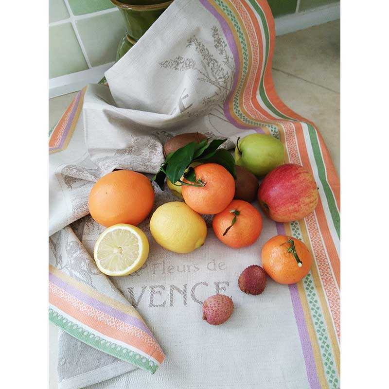 Torchon essuie main Jacquard Lavande (x3)