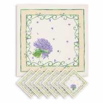 Wedding napkins, Bouquet de lavandes print white