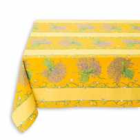 Rectangular stain resistant tablecloth, Bouquet de lavande yellow