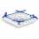 Bread Basket cotton printed Calissons white blue