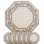 Table mats octagonal Calissons Fleurette white brown