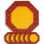 Table mats octagonal Calissons Fleurette yellow red