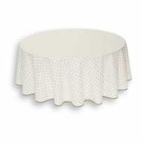 Round table covers printed Calissons white green