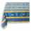 Nappe enduite carrée bleu imprimé Cigales rayure en scène
