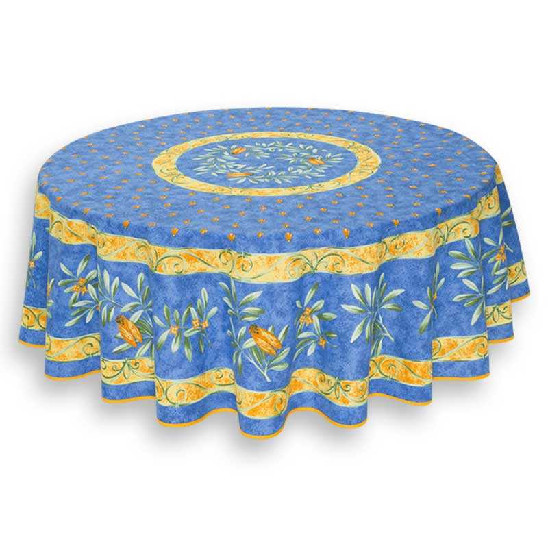 Nappe tissu provencal imprimé Cigales, ronde