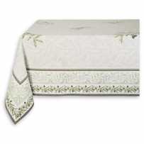 Square table mat jacquard ecru green