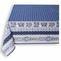 Nappe rectangulaire rayée en coton imprimé Bastide marine