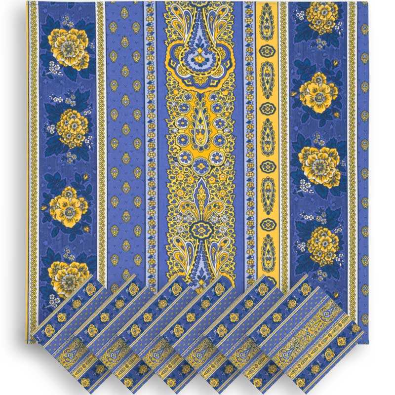 Serviette de table tissu bleu marine Bastide, Marat d’Avignon® (x6)