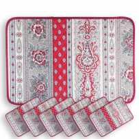 Bastide quilted placemats, Marat d'Avignon red