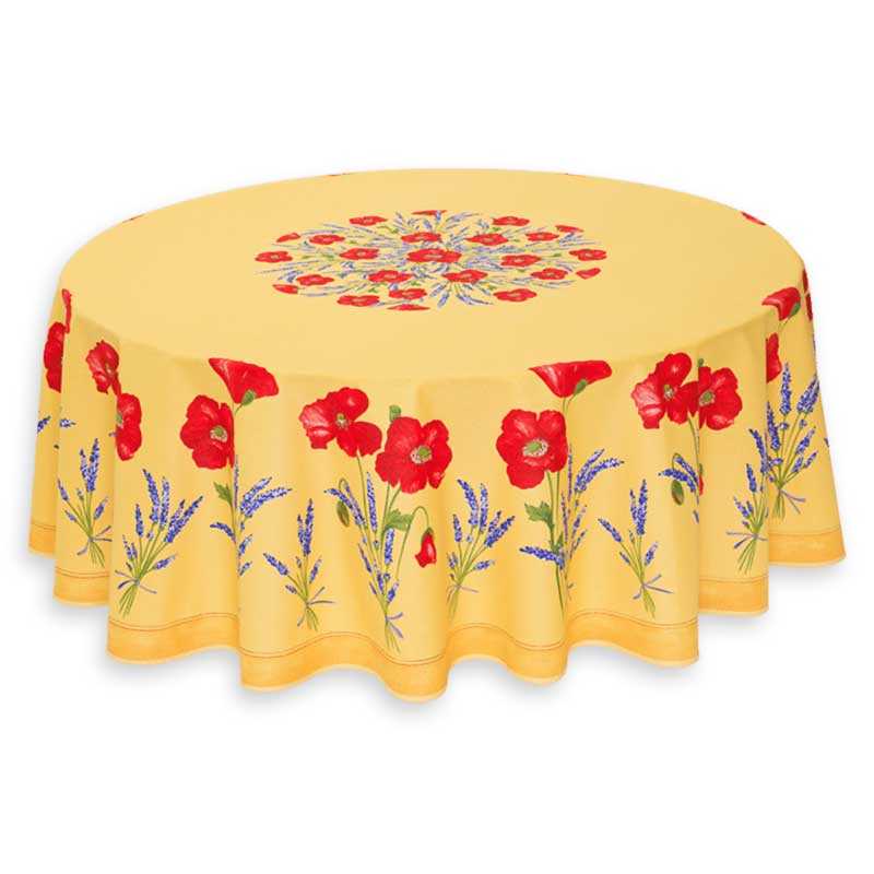Round tablecloths Coquelicots