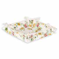 Bread basket printed Moustiers red