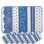 Sets de table rectangulaire matelassé, imprimé Tradition blanc  bleu