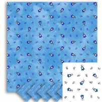 Serviettes de table carrées, imprimé Tradition blanc bleu