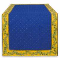 blue and yellow table runner