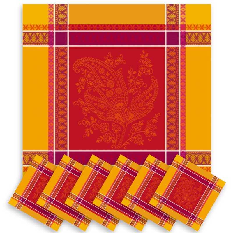 Lot serviette de table jacquard collection Cassis (x 6)