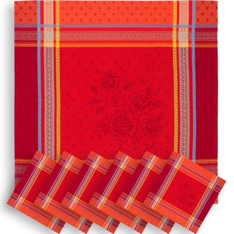 Serviette de table tissu Rouge pas cheR - Badaboum