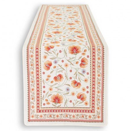chemin de table orange tissu