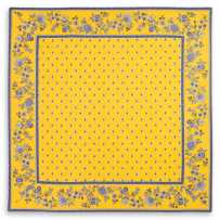 tapis table carré boutis jaune bleu