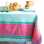 turquoise linen tablecloth in Jacquard fabric and teflon coating