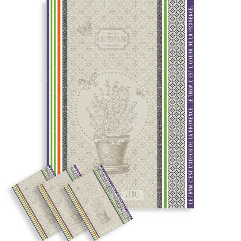Jacquard tea towel set Thym de Provence (x3)