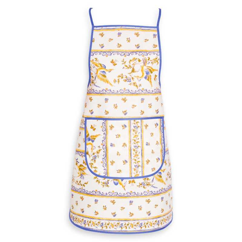 Moustiers print apron for kitchen use