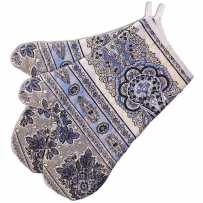 Double oven mitt, Navy blue Bastide print, Marat d'Avignon (x2)