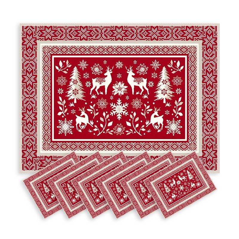 Jacquard winter placemats Vallee (x6)