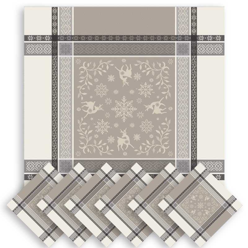 Lot de 10 serviettes en tissu pour décoration de table de Noël, de