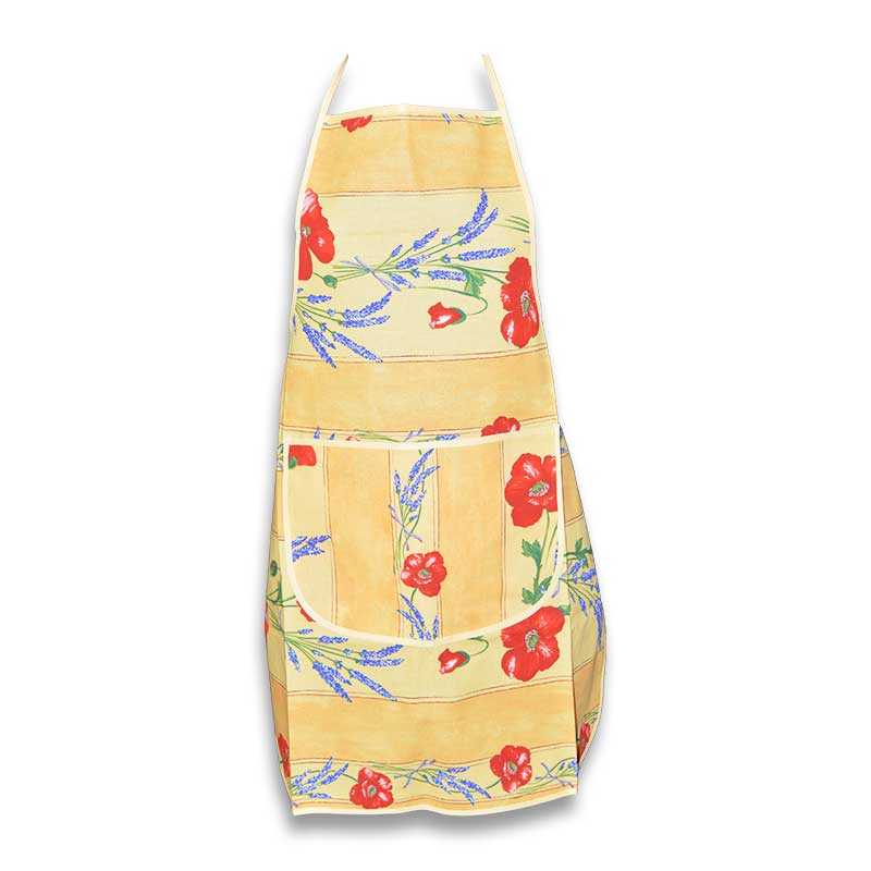 Cute oven mitts with vivid red poppies made in Provence