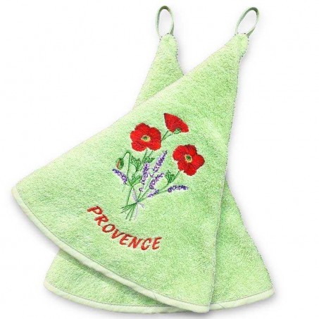 hand towels, Superior terry cotton, Poppies embroidery