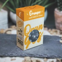 Organic candied oranges coated with 74% dark chocolate