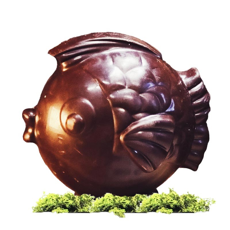 Organic Easter chocolate ball fish