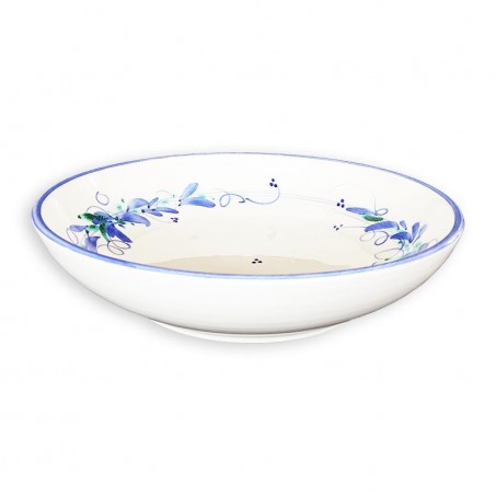 blue and white soup plate