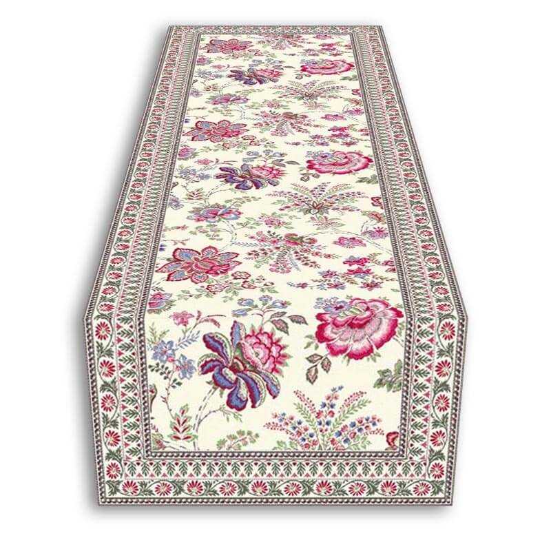 Chemin de table tissé Jacquard Garance