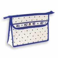 fabric makeup bag white blue