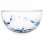 salad bowl earthware hand painted white blue