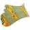 Oven gloves, printed cotton Citron green