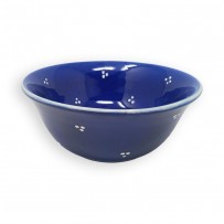 blue and white salad bowls