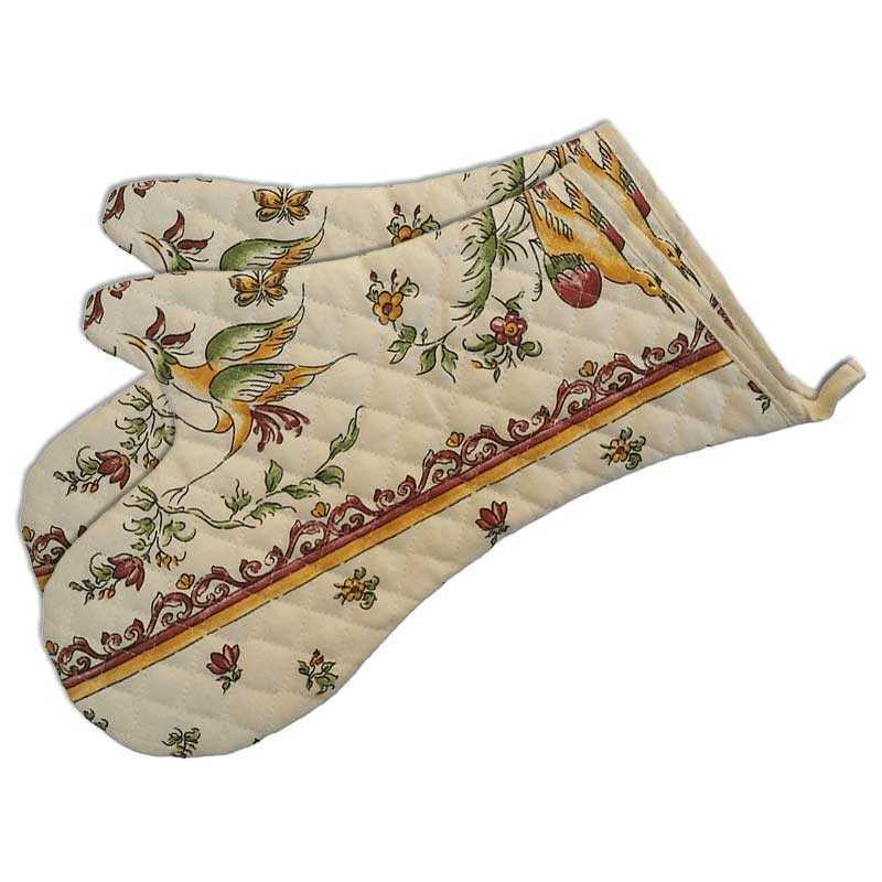 Heat resistant gloves, printed Moustiers (x2)
